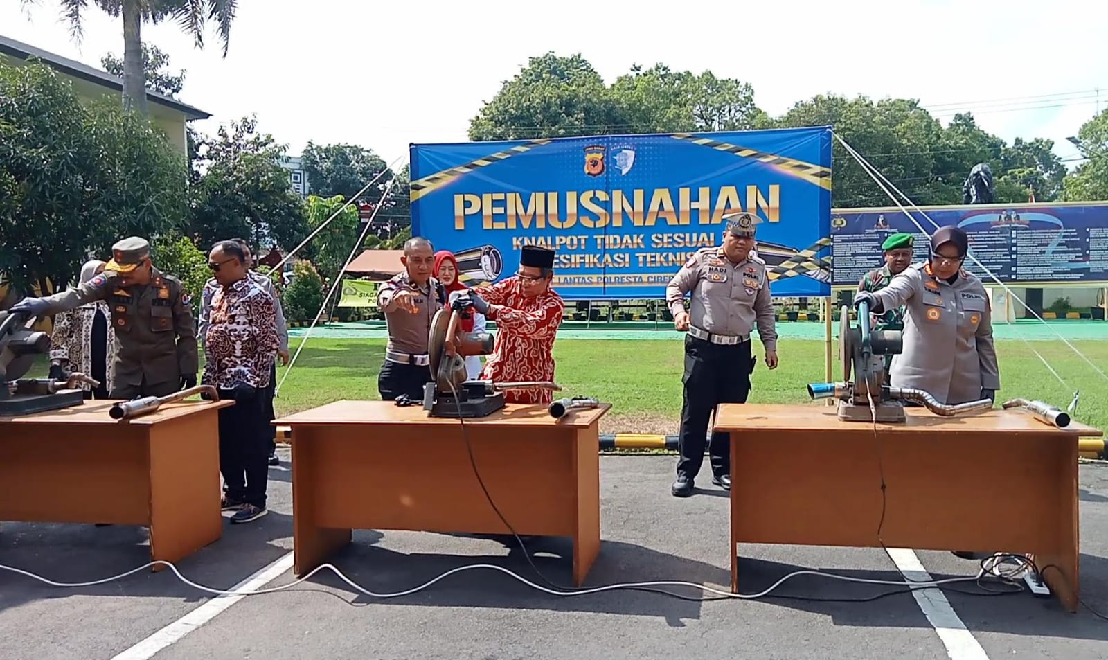 Polresta Cirebon Musnahkan 2.456 Knalpot Brong Hasil Razia