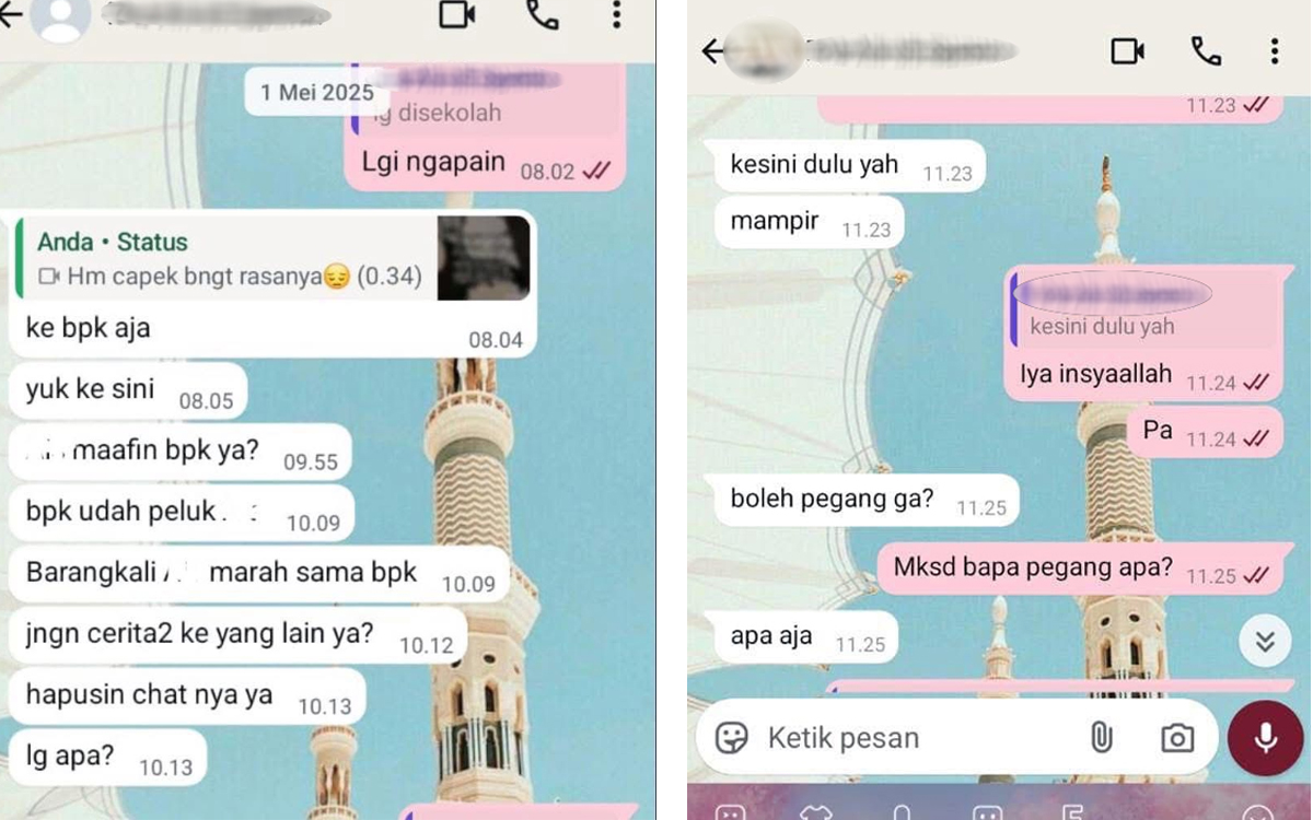 Isi Chat Mesum Oknum Guru SMP Kota Cirebon ke Siswi Kelas 7: Kesini Dulu Yah