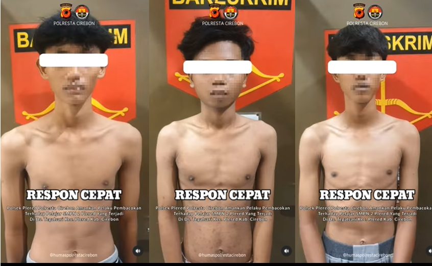 Pelaku Pembacokan Pelajar SMPN 2 Plered Cirebon Ditangkap, Lihat Tampangnya