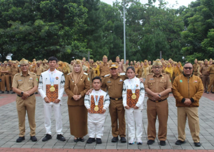 4 Emas di Thailand, Atlet NPCI Kuningan Dapat Penghormatan Khusus Saat Apel Pagi