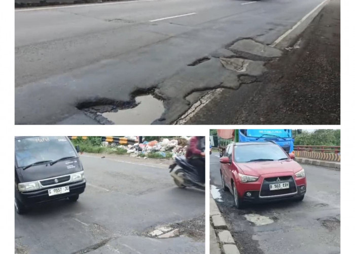 Jalur Pantura Cirebon Rusak Parah, Lubang Menganga Picu Truk Pecah Ban