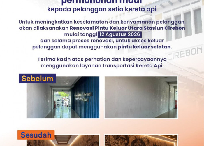 Tingkatkan Kenyamanan Pelanggan, KAI Daop 3 Cirebon Renovasi Fasilitas Stasiun Cirebon