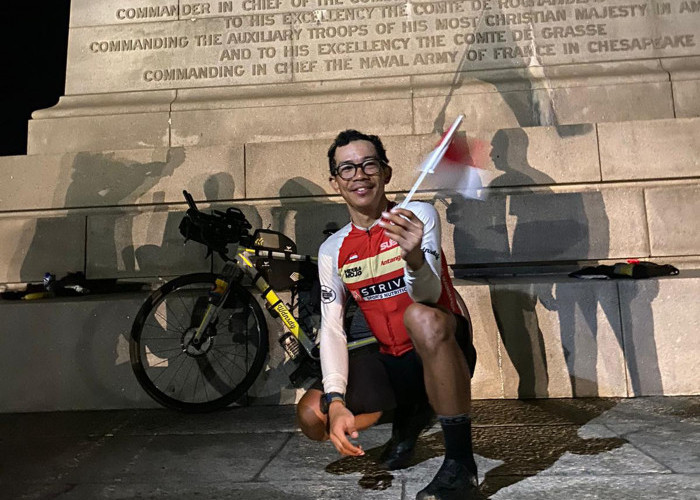 MEMBANGGAKAN, Dzaki Wardana dari Indonesia Membelah Garis Tengah Amerika Selama 20 Hari dengan Sepeda