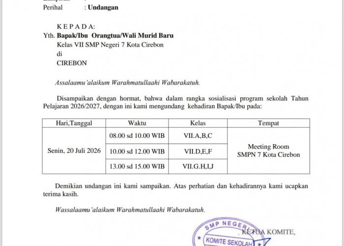 Klarifikasi Kepala SMPN 7 Kota Cirebon Terkait Biaya Rp3 Juta, Info yang di Medsos Tak Sesuai Fakta
