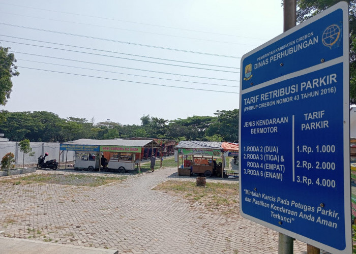 Dishub Kab Cirebon Uji Coba Pemungutan Retribusi Parkir di Shelter PKL Depan Taman Kota Sumber