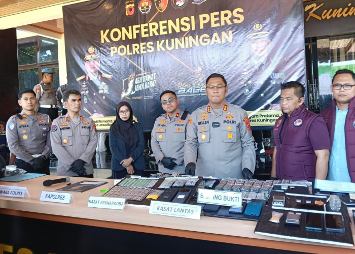 70 Tersangka, Ini Kasus yang Diungkap Polres Kuningan di 2026, Narkoba hingga Curanmor