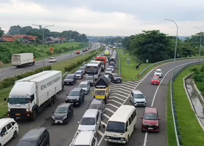 Menuju Jakarta Tersendat! Kendaraan Mengular Panjang di Tol Palikanci