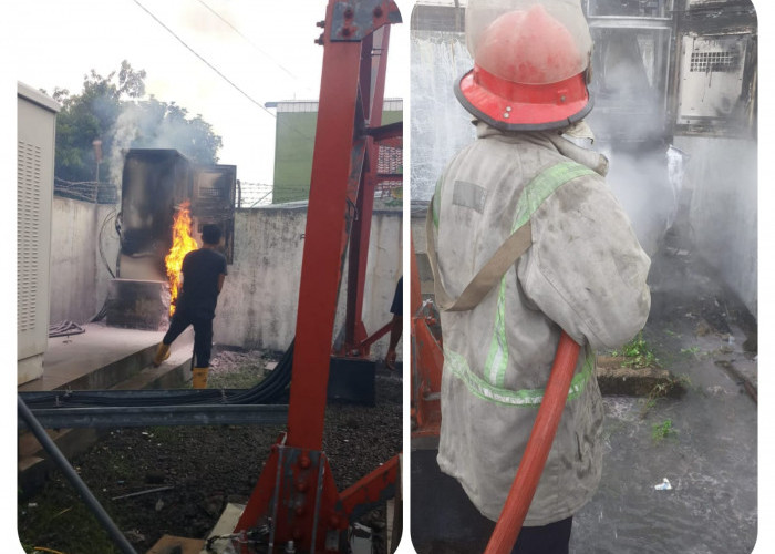 Gardu BTS Provider Telekomunikasi Terbakar, Warga Megu Cilik Cirebon Terkejut