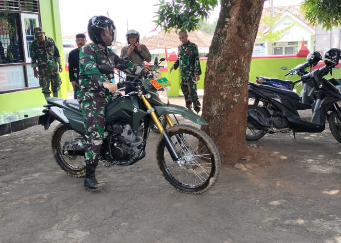 Kendarai Motor Trail, Dandim 0620/Kabupaten Cirebon Tinjau Progres Proyek TMMD Ke-121 di Desa Kubang