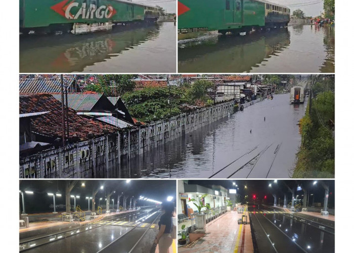 KAI Daop 3 Cirebon Sampaikan Permohonan Maaf Atas Keterlambatan Imbas Luapan Air di Wilayah Daop 4 Semarang