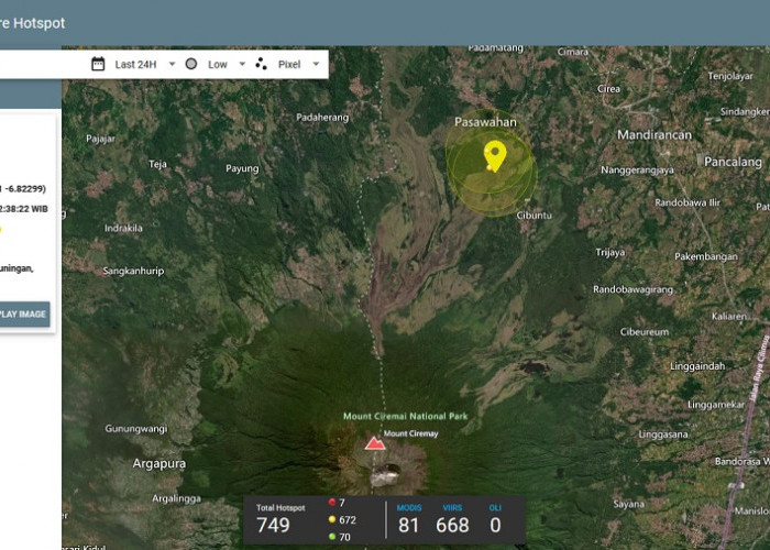 Lokasi Kebakaran Hutan Gunung Ciremai Kuningan Jawa Barat, Terdeteksi BRIN Fire Hotspot