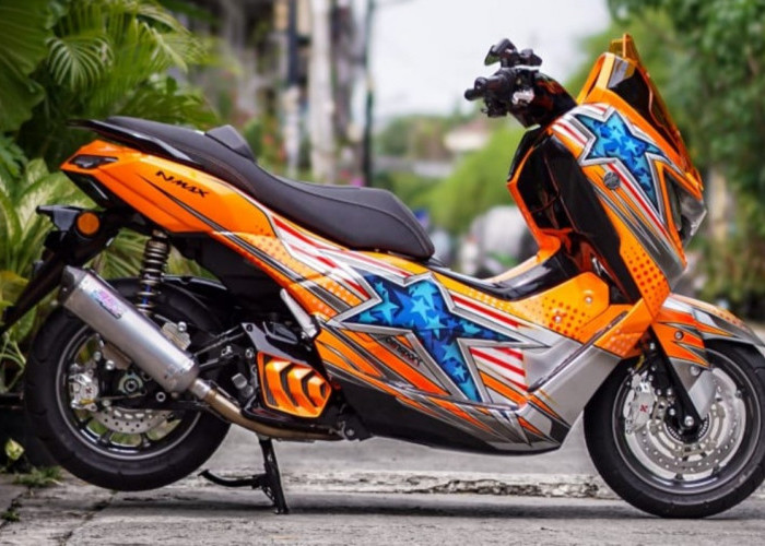 Bikin Auto Pangling, Modifikator Ini Bawa Nuansa Nostalgia Balap Legendaris di Modifikasi NMAX 'TURBO'