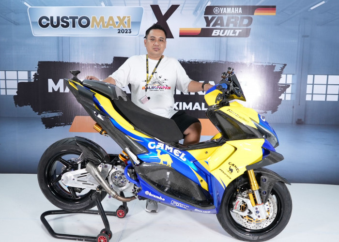 Serasa Motor Valentino Rossi,Ini Sentuhan Modifikasi Pada Yamaha Aerox yang Juarai Customaxi & Yard Built 2023