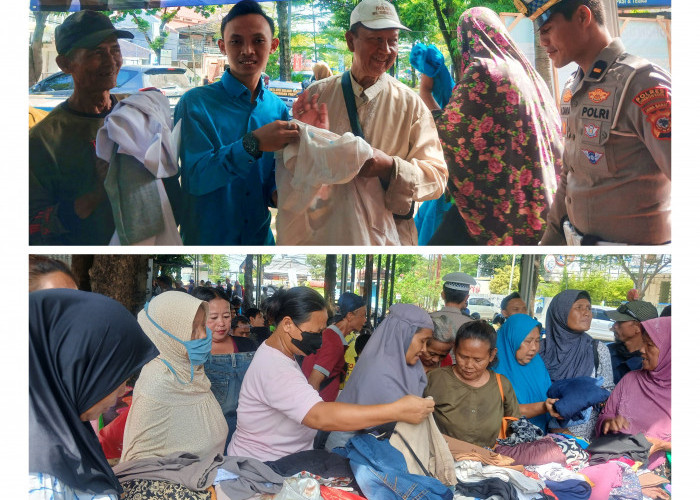 Peduli Sesama, Komunitas Milenial Cirebon Gelar Bazar Pakaian Gratis untuk Warga