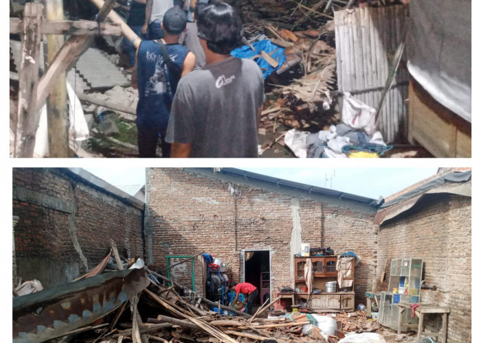 Diterjang Angin Tengah Malam, Rumah di Kampung Kejawanan Ambrug Rata dengan Tanah