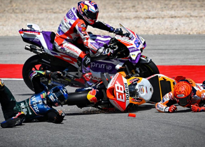 Detik-detik Kecelakaan Akibat Kesalahan Fatal Marquez di MotoGP Portugal, Pembalap Tuan Rumah Kesakitan