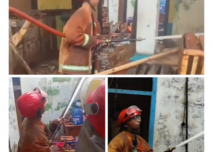 Diduga Konsleting Listrik, Ruko di Pasar Wates Karangkendal Hangus Sebagian