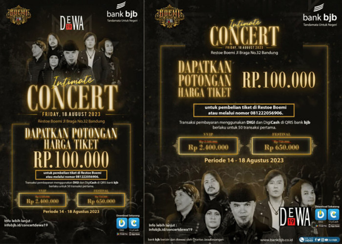 Potongan Harga Tiket Konser Dewa 19 di Bandung, Dapatkan dengan Cara Berikut Ini 