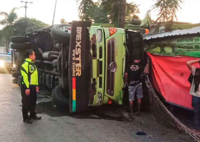 Sopir Mengantuk, Mobil Truk Boks 'Tidur' di Pinggir Jalan Kedawung