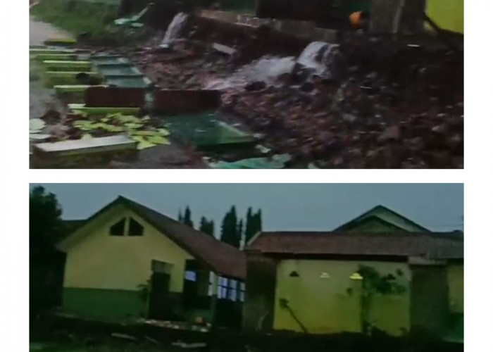 Hujan Deras Bikin Tembok SMPN 2 Sumber Ambruk! Warga Kaget Suara Roboh Menggelegar!