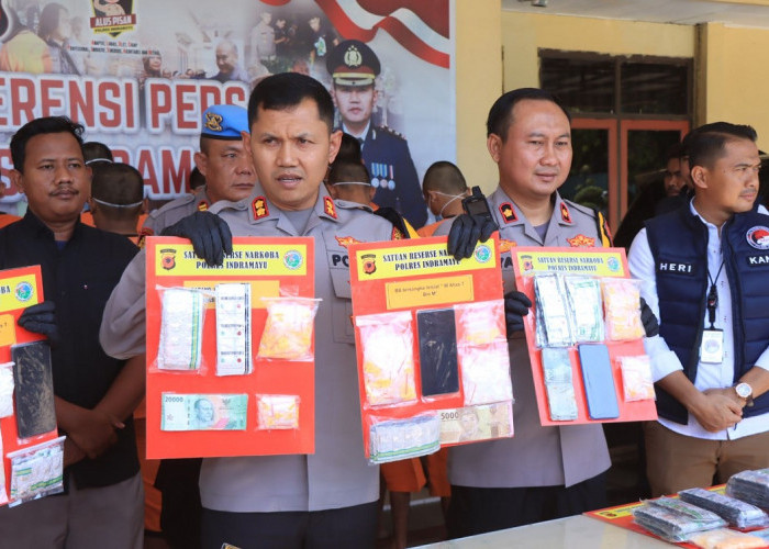 15 Penegdar OKT Dibekuk Polres Indramayu dari 10 Wilayah, Barang Bukti Belasan Ribu Butir 