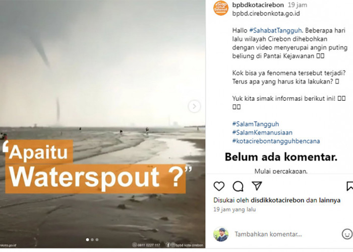 Geger Puting Beliung di Kejawanan Cirebon Ternyata Waterspout, Apa Itu? Simak Penjelasan BPBD