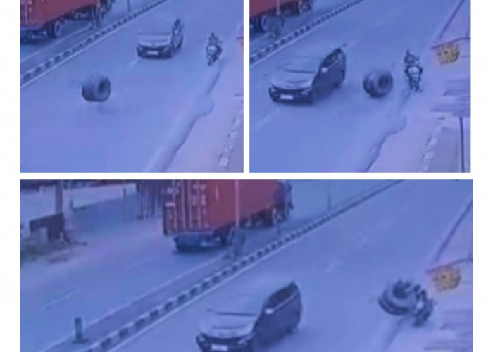 Ban Truk Lepas, Lalu Hantam Pemotor di Pantura Cirebon, Korban Terpental dan Luka Serius