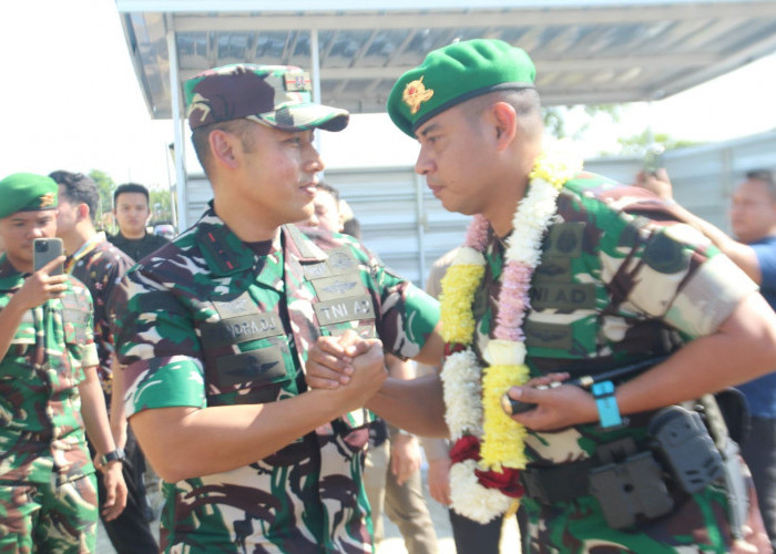 Dandim 0617 Majalengka Sambut Kedatangan 220 Prajurit Yon TP 338 Talaga Manggung di Kertajati