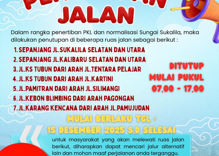 Penertiban PKL Sukalila dan Kalibaru Dimulai, Pemkot Cirebon Tutup Banyak Jalan Senin Besok, Berikut Daftarnya