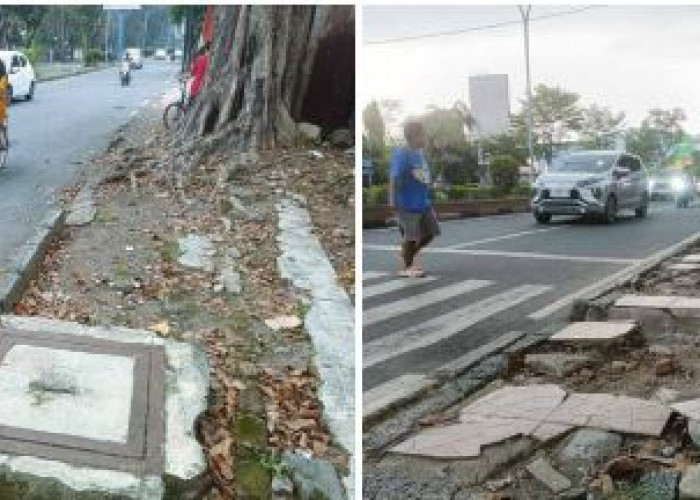 Trotoar Jalan Cipto Mangunkusumo Cirebon Rusak, Pemkot Akui Terkendala Anggaran