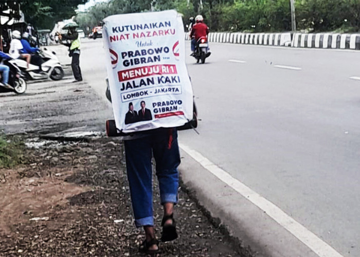 Jalan Kaki Lombok-Jakarta Demi Bertemu Prabowo-Gibran, Mengaku Pendukung Setia Sejak 2009