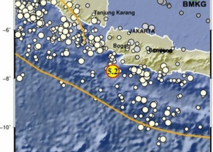 Berkali-Kali Gempa Bumi Guncang Selatan Pulau Jawa dan Bali, Kekuatan Tertinggi 5,2 Magnitudo 