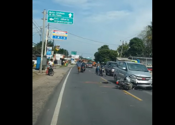 Tawuran di Palimanan Cirebon, Mobil Wuling Jadi Korban karena Ditabrak Pelajar, Motor Ditinggal Kabur