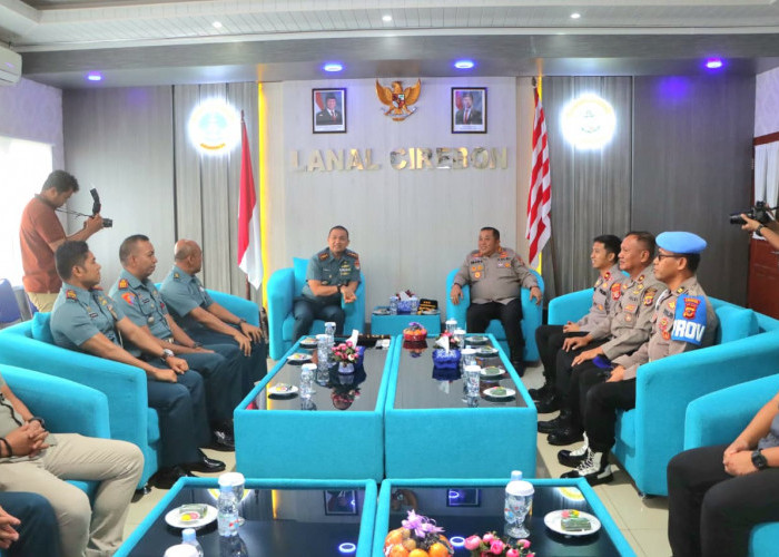 Kapolresta Cirebon Silaturahmi dengan Danlanal Cirebon, Perkuat Sinergitas Pengamanan Darat dan Perairan