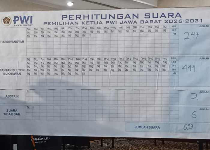 Tantan Menang Telak! Ini Hasil Pemilihan Ketua PWI Jabar Periode 2026-2031