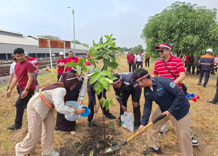 HUT ke-81 RI, KAI Daop 3 Cirebon Gelar Green Movement di Stasiun Cirebon Prujakan