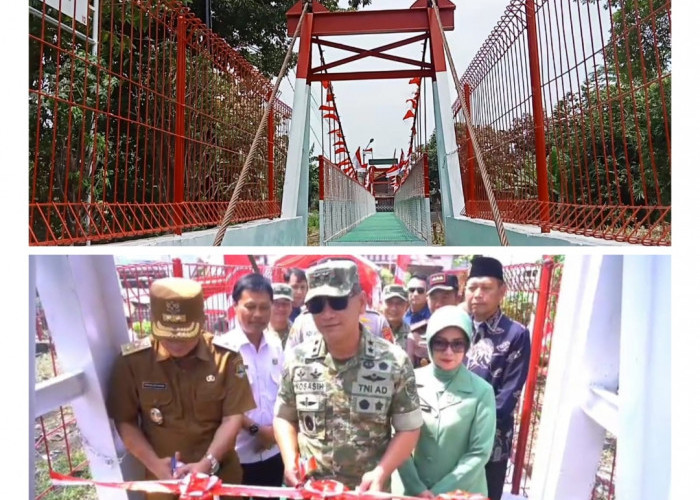Pangdam Siliwangi Resmikan Jembatan Gantung di Cirebon, Warga Kini Lebih Mudah Beraktivitas