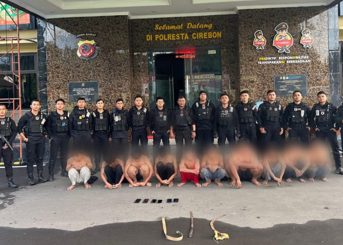 10 Pemuda Diamankan Tim Patroli Raimas Macan Kumbang di Plumbon Cirebon, Bawa Senjata Tajam