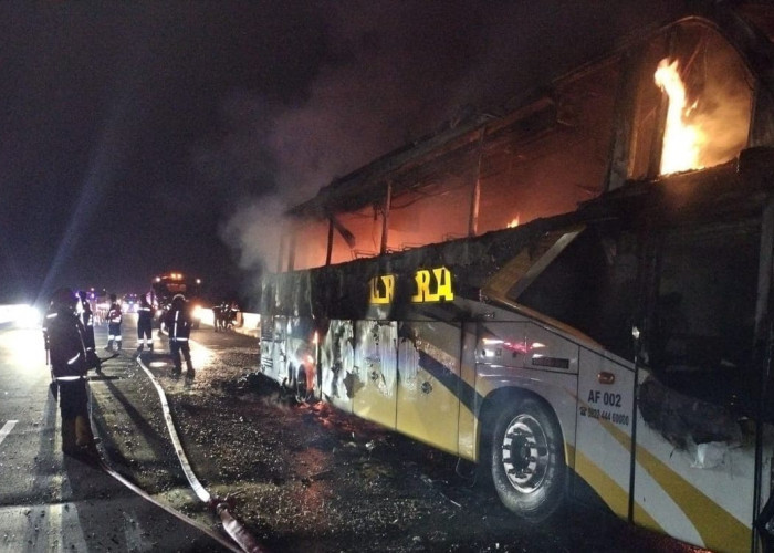 Bus Jurusan Jakarta-Jember Terbakar di Tol Kanci-Pejagan, Begini Kondisi Sopir, Kertet dan Penumpang
