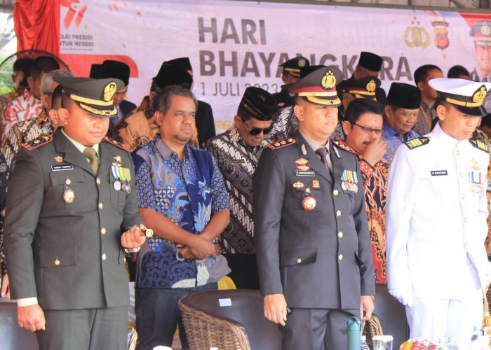 Jaga Soliditas TNI-Polri, Yon Arhanud 14 PWY Hadiri Upacara Peringatan ke-77 Hari Bhayangkara 2023 