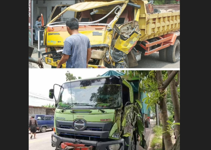 Kecelakaan di Cirebon, Dump Truk vs Truk Gandengan di Jalan Diponegoro