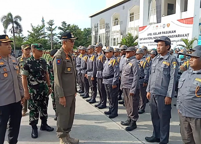 Satlinmas Kota Cirebon Gelar Pasukan Pengamanan Pilkada 2024