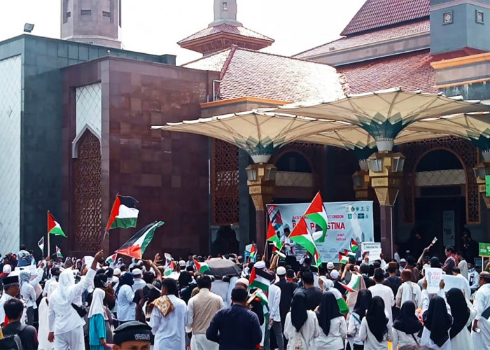 Aksi Bela Palestina di Kota Cirebon, Rizky Riyadu: Kita Tunjukan Kepada Dunia