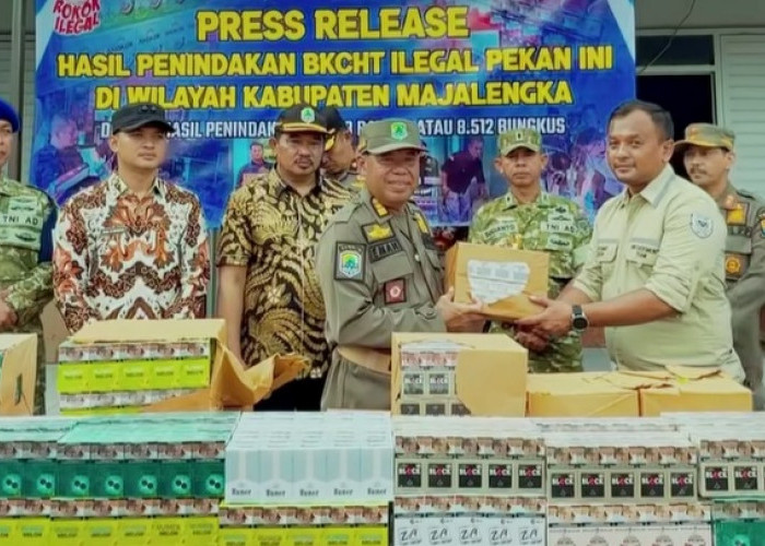 Pemkab Majalengka Serahkan 170 Ribu Batang Rokok Ilegal ke Bea Cukai Cirebon