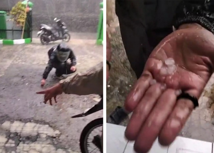 Fenomena Langka! Hujan Es Terjang Argapura dan Kertajati Majalengka