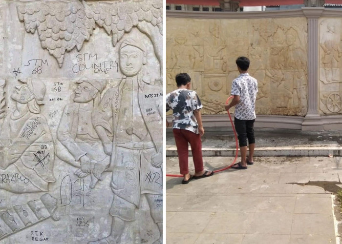 MEMPRIHATINKAN! Relief Sejarah Talaga Manggung Jadi Korban Vandalisme: Panggil aja Iyonk!