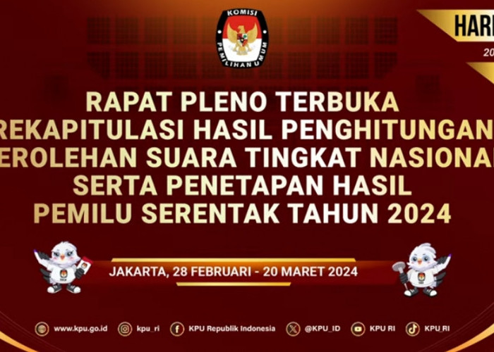 Rekapitulasi Penghitungan Suara Nasional Pemilu 2024 Selesai, Prabowo-Gibran Unggul di 36 Provinsi 