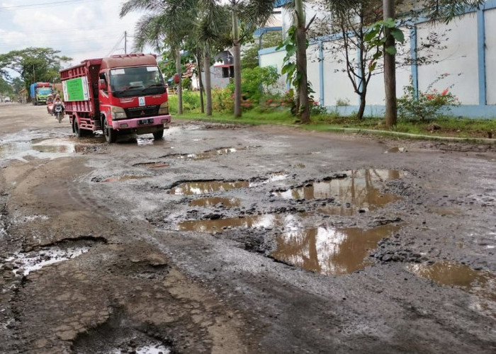Jalan Rusak di Kabupaten Cirebon, Salah Satunya Jalan Nyi Mas Gede Cangkring Lubangnya Mirip Kubangan