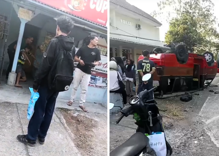 Angkot Terguling, Sopir Pura-pura Kesurupan, Saksi: Kalah Mamaungan!