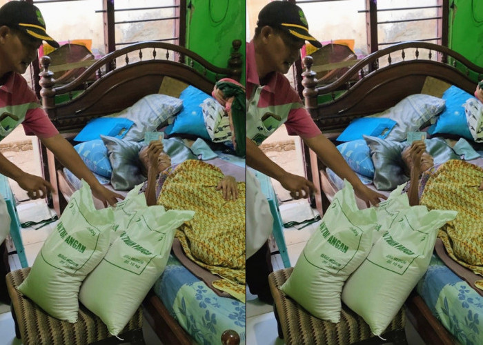 Penerima Bantuan Pangan Sakit, Perangkat Desa Heuleut Majalengka Antar sampai ke Rumah
